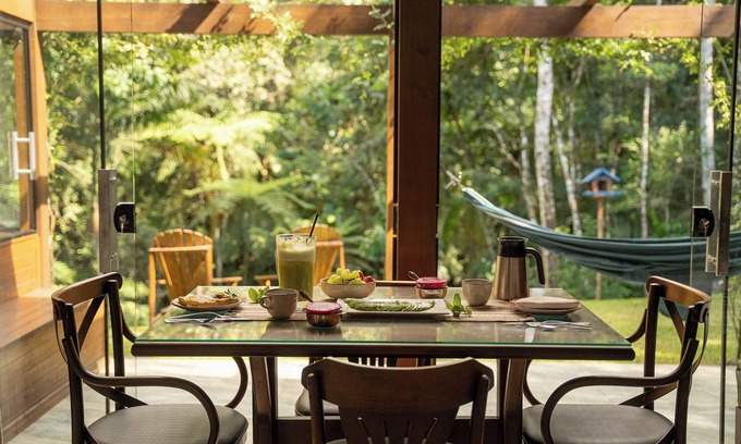 Aguas Mornas House | River Valley Forest House Brazil