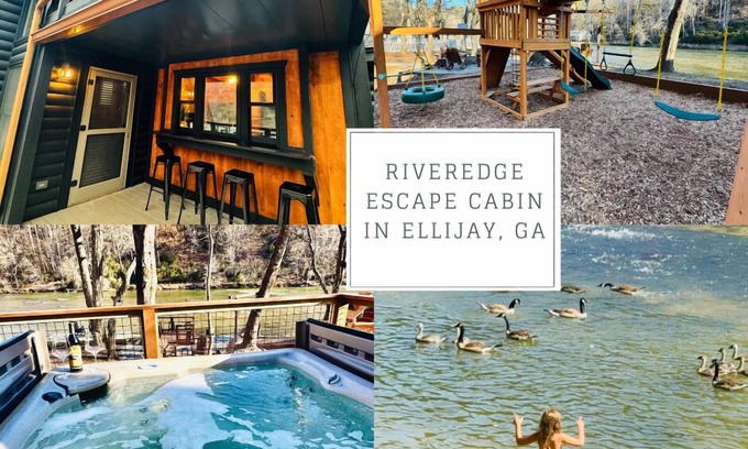 Ellijay Cabin | Riverfront Cabin in Resort Community/Hot Tub/WIFI/Fire Pit/River Deck/XBOXn