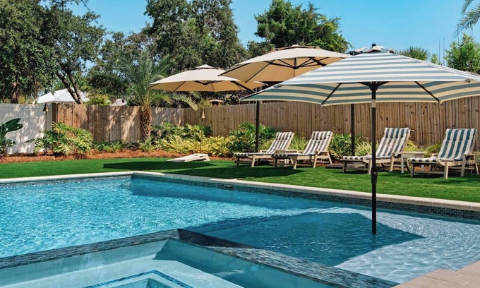 Village of Sugar Beach House | Seagrove Retreat | Heated Pool, Golf Cart + Bikes | Walk to Beach!