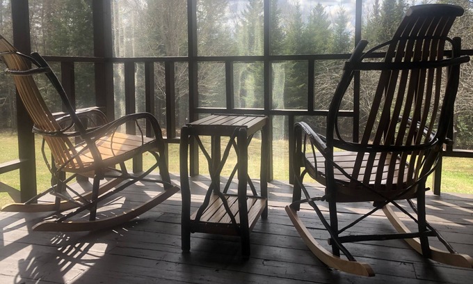 Lake Placid House | Secluded acre with lots of outdoor living spaces. 2 minutes to premiere hiking.