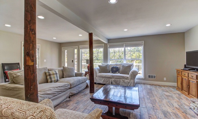 Dahlonega House | Secluded home with WiFi, outdoor pool & firepit - minutes to downtown