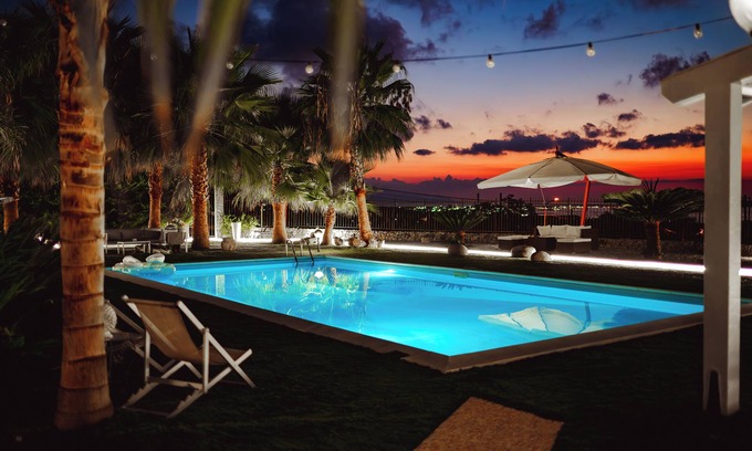Venetico Villa | Sicily Villa Luxury Suite with a view of the Aeolian Islands