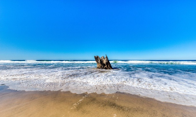 Edgewater Shores Cottage | Sophisticated oceanfront home with beach views & private hot hub - dog-friendly