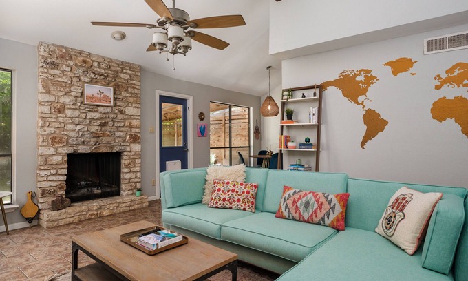 Barton Hills House | Spacious Desert Hippie Bungalow in Barton Springs!
