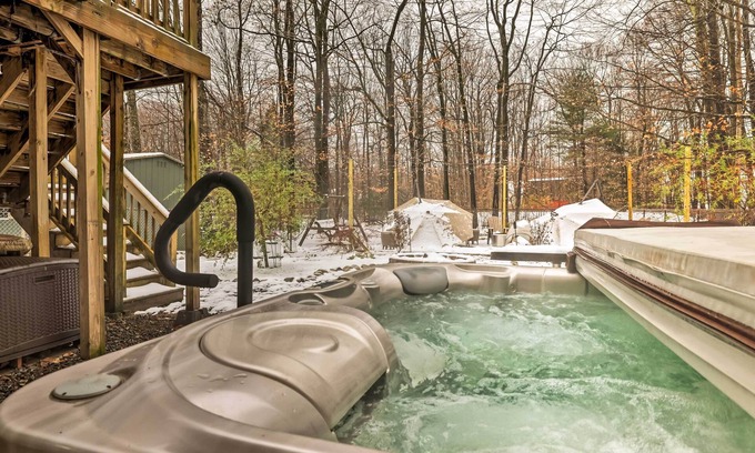 Tunkhannock Township House | Spacious Long Pond Home: Game Room + Hot Tub!