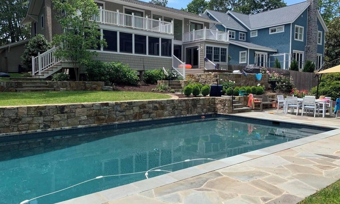The Pines House | Steps to the Beach! Stunning 5-Bdrm Home with Private Pool & Resort Yard"