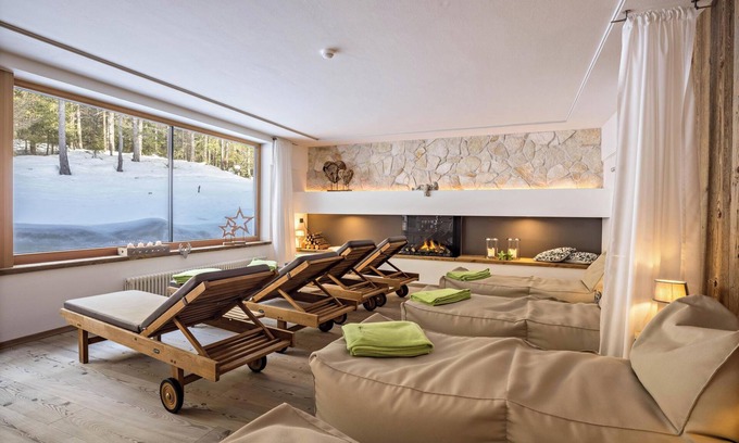 Armentarola Apartment | Studio Apartment “Ciasa ai Pini 208” near Ski Lifts with Mountain View Garden & Sauna