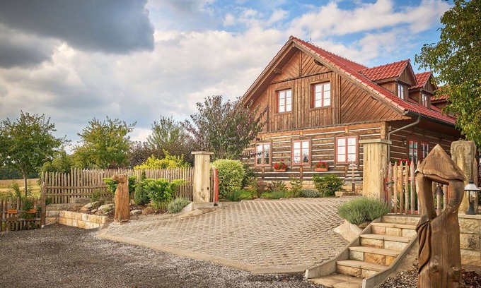 Uhlejov Villa | Stunning private villa for 24 people with private pool, WIFI, TV, terrace and pets allowed