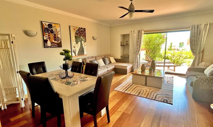 Montechoro Apartment | Stunning Modern 2bed Apartment! GroundFloor Pool Central Location AirCon 2Patios