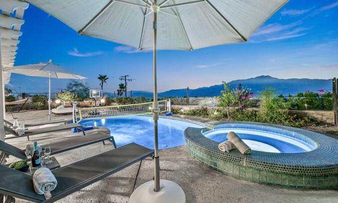 Desert Hot Springs House | Stunning Views, Designer Interiors, Pool+Spa,Games