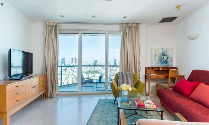 Tel Aviv Promenade Apartment | Stylish Apt w Skyline View Balcony By Sea N' Rent