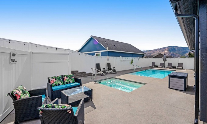 Manson House | Stylish, Dog-Friendly Home w/a Private Pool, Hot Tub, Free WiFi, & Central AC