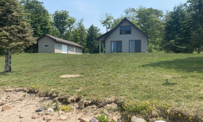 Sault Ste. Marie Cabin | Sugar Island, Michigan: Waterfront cabin with beautiful sunsets and beach.