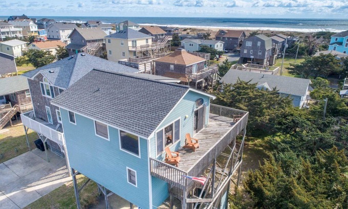 Avon House | SUMMER SAVINGS - Oceanview Home in Avon with Screened Porch, Cargo Lift, Grill