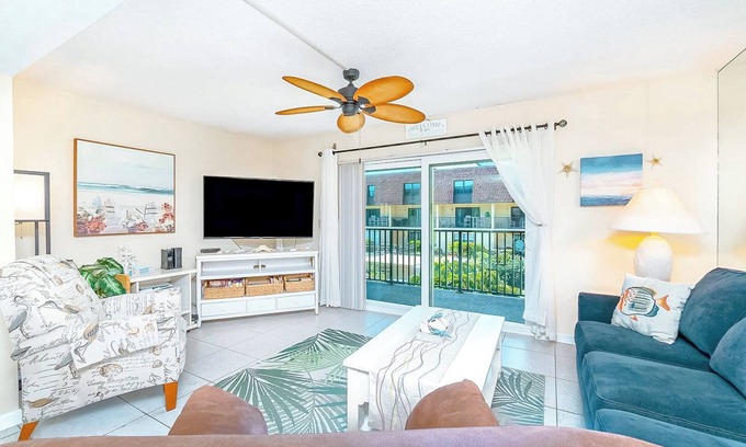 Avon By The Sea Condo | Sun-Kissed Escape: Steps to Pier w/Heated Pool & Private Balcony