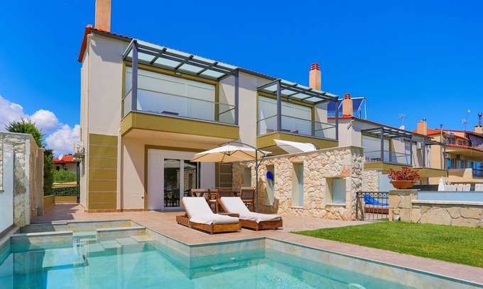 Pallini Villa | Sunny Villa, luxury, heated pool, excellence