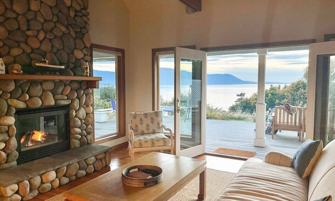 Lummi Island House | Sunset, Water Views with Hot Tub, Large Deck, and Privacy