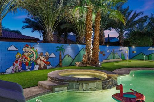 Rancho Santana House | Super Mario Hideout: Desert Dream with Game Room & Pool Slide
