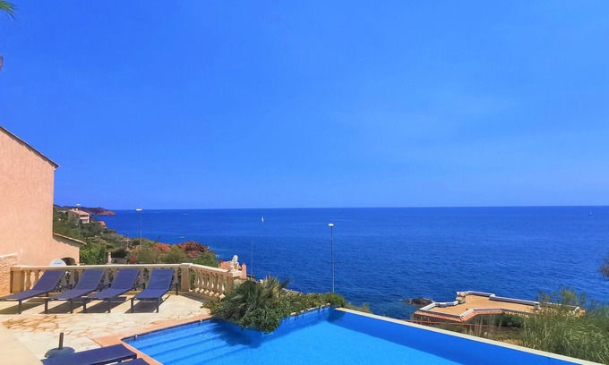 Antheor Villa | Superb villa with sea view, heated swimming pool, sandy beach 200 m away