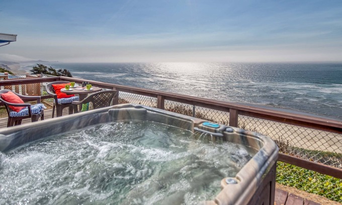 Beverly Beach House | Sweet, Accessible Retro Beach Cottage w/Fenced Yard, Ocean Views from Hot Tub!