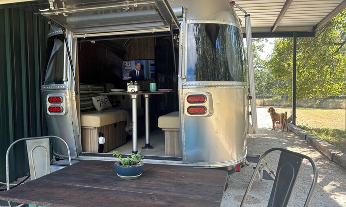 Wimberley House | The Hama a Tommy Bahama Airstream on a small Horse Farm with a Pool