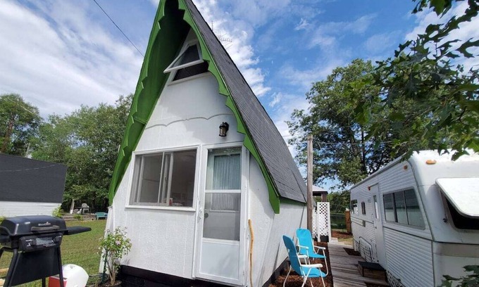 Bitely House | The Minnow Pad A-Frame (kayaks/ pontoon included)