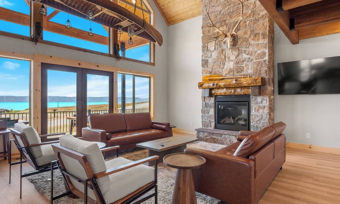 Fish Haven Cabin | The Ranch at Bear Lake | 7BR Lodge w/Hot Tub, Theater & Reserve Beach