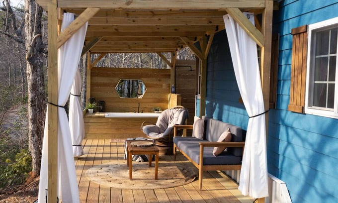Pisgah Forest House | Tiny Blue Pisgah Forest