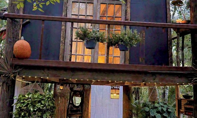 Arcadia Cabin | Tiny Off Grid TREEHOUSE with AC