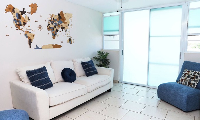 Yeguada Apartment | Tropical Haven: 3-BR Apart on Vega Baja Beach. 3min Drive to Blue Flag Beach