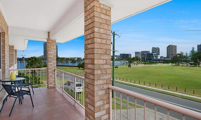 Tweed Heads Apartment | Tumut Unit 2 - Balcony with Tweed Harbour Views