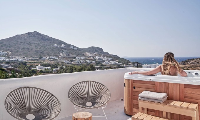 Agios Prokopios Villa | Two Bedrooom Signature Villa Sea View Private Pool & Outdoor Jacuzzi