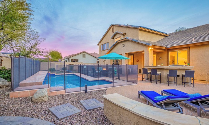Sonoran Foothills House | Unbeatable Phoenix Location, Relaxing Heated Pool, Fun Game Room, BBQ, and More!