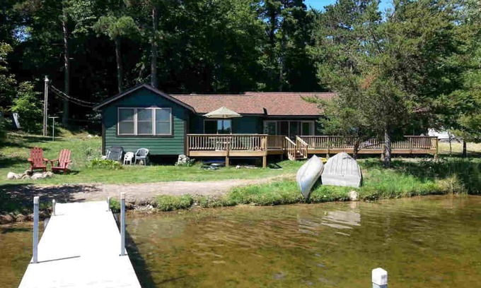 Breezy Point Cabin | Upscale North Woods Living On Little Pelican Lake, private beach