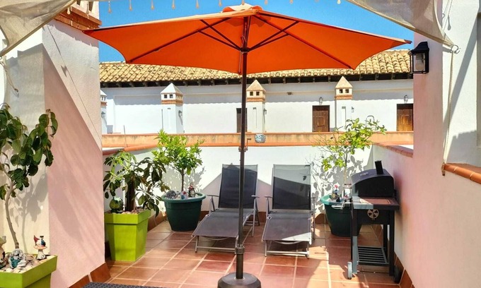Velez de Benaudalla Apartment | Vacation Duplex Las Terrazas with Mountain View, Pool, A/C, Wi-Fi, Garden, 2 Terraces & Barbacue