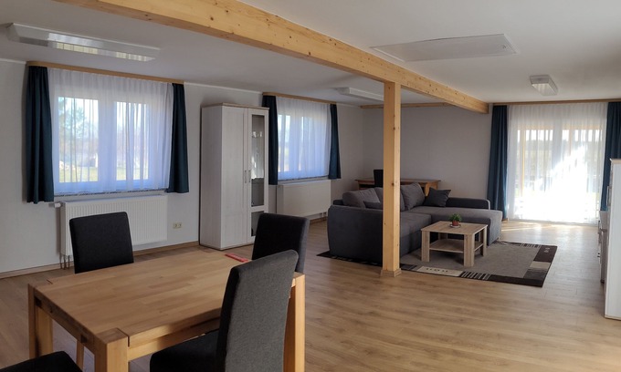 Roggentin House | Vacation home in a quiet location with field view near Lake Leppinsee