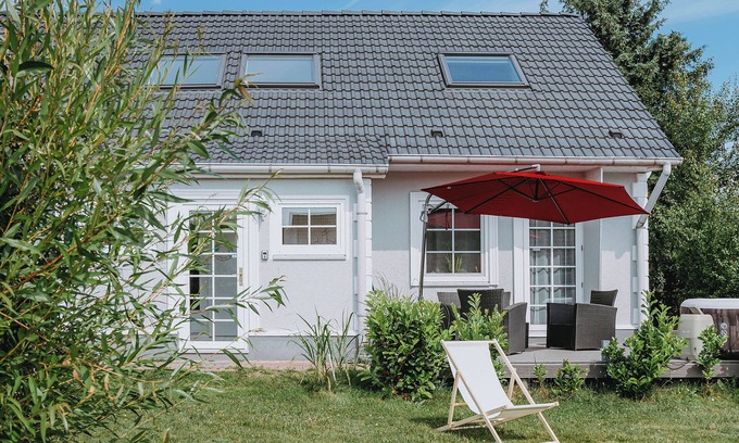 Luetow House | Vacation homes island Usedom house Diego 9 -view of the Achterwasser- sauna whirlpool