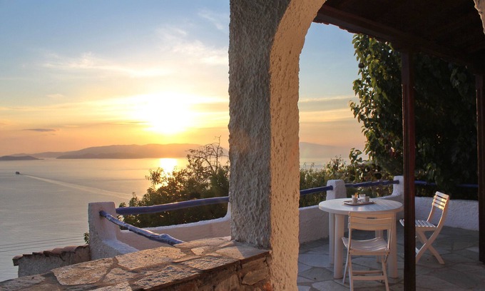 Xanthi Region Villa | Villa CAMELIA. Panoramic pool. Access to the sea. Privileged view of the Egean.