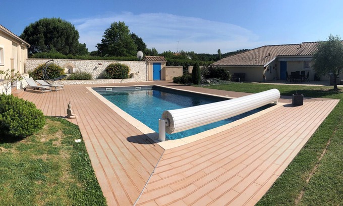 Lamonzie-Saint-Martin Villa | Villa Campagne 10 km Bergerac 3ch 4pers Clim Piscine Privée Jardin Terrasse Wifi