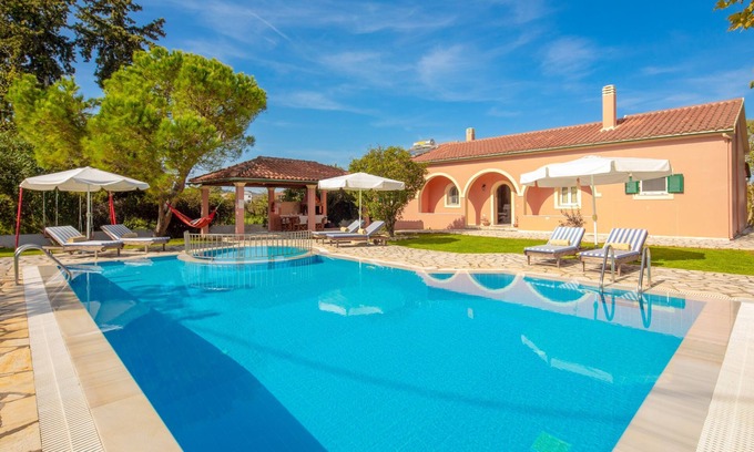 Acharavi Villa | Villa Vasiliki: A traditional detached house in an amazing landscape, with private swimming poo