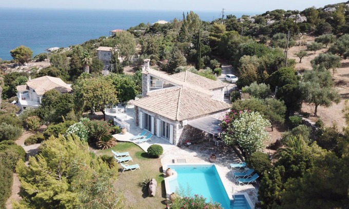 Pylos-Nestoras House | Villa with pool in exposed position, sea view, wifi | Messenia, Peloponnese