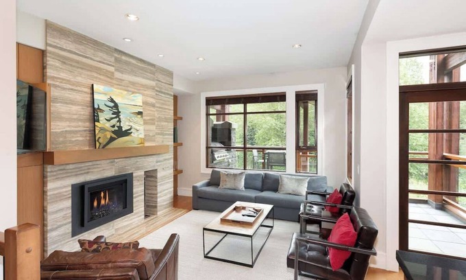 Whistler House | Village Townhome with Air Con, Hot Tub & Parking