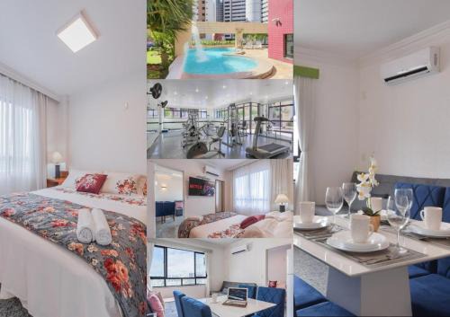 Meireles Apartment | Vista Alta - 150 metros BEIRA MAR - Garagem - Recepção 24horas - Smart TV - Cozinha Completa - Ar Condicionado Sala e Quarto - Internet 100Mb Upload e 50Mb Download