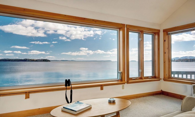 Hancock Point House | Water's Edge - Oceanfront Home with Water and Acadia Mountiain Views
