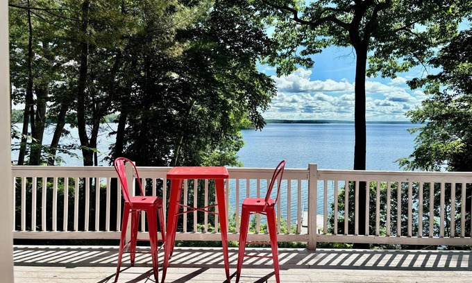 Sebago House | Waterfront Home with Hot Tub, Sauna & Views!