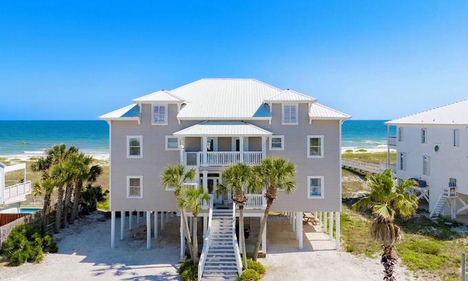 Ono Island House | West of Eden - Luxury Beachfront Home with Heated POOL, 12 BR, Sleeps 36, Amazin