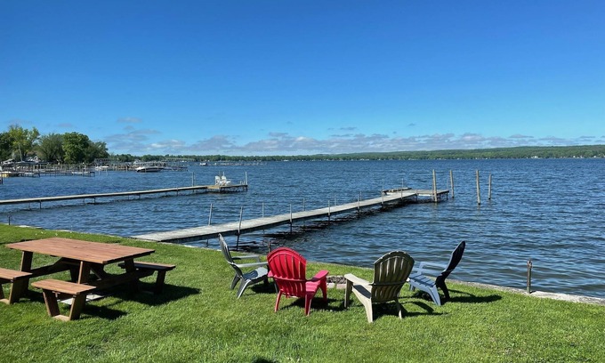 Mayville Cottage | What a View! Charming Lake Cottage w. Dock&Yard&BBQ, Pets welcome