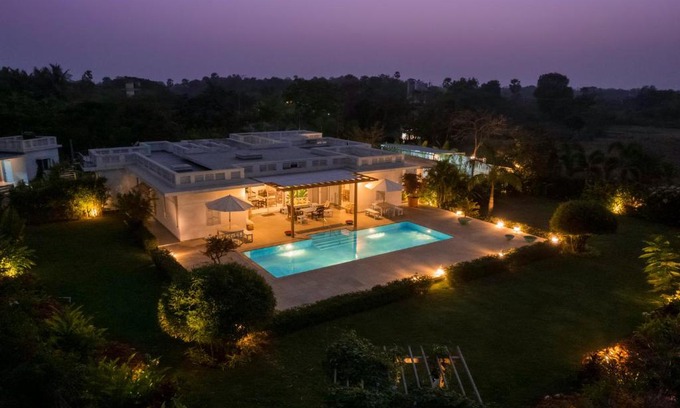 Awas Villa | Whispering Palms by StayVista - Pool-view villa with Boutique interiors, Terrace & Lawn