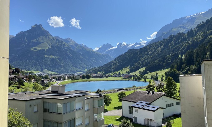 Engelberg Apartment | Wunderstay Alpine 303 New Studio with Lake & Mountain View