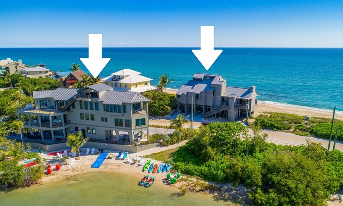 Stuart House | Yin & Yang: 2-SideBySide Ocean-2-River Beach Houses: Pool, Hot tubs, Dock!